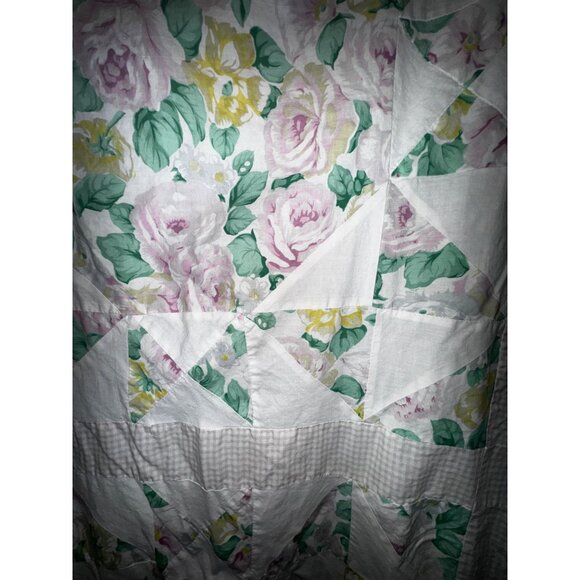 Vintage Floral Patchwork Shower Curtain Shabby Chic Country Cottage Farmhouse - Picture 2 of 8